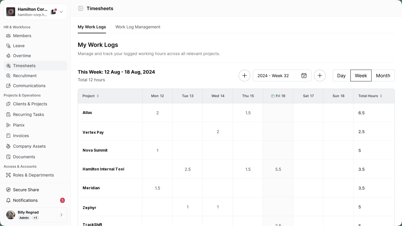 Timesheets